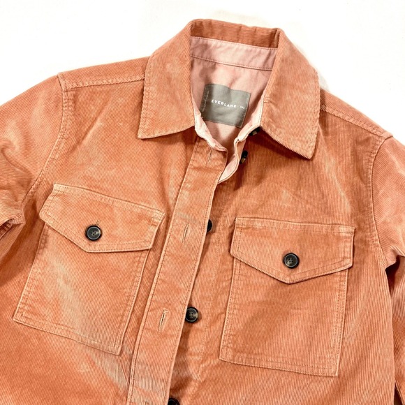Everlane Corduroy Oversized Shirt Jacket Womens XXS Blush Pink Button Front Soft - Picture 4 of 10